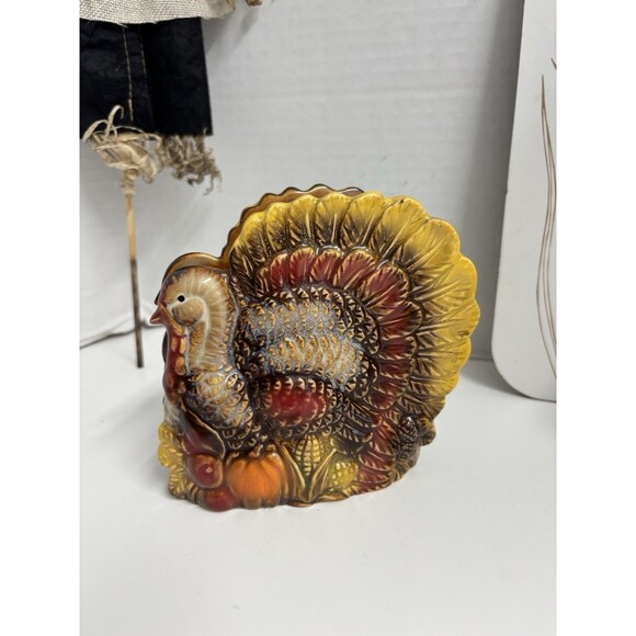 4 Piece Fall/Harvest/Thanksgiving Lot Napkin Holder, Plant Scarecrow, … - Picture 3 of 12